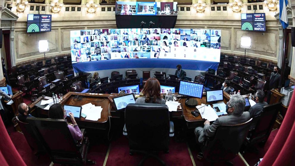 Senado debate la restructuración de la deuda pública y teletrabajo.(Télam)