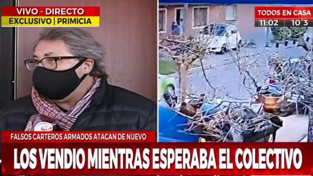 Falsos carteros le robaron a ex presidente de Chacarita: tiroteo y un detenido. (Captura de TV)