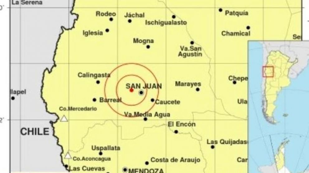 La información fue brindad por el Instituto Nacional de Prevención Sísmica.