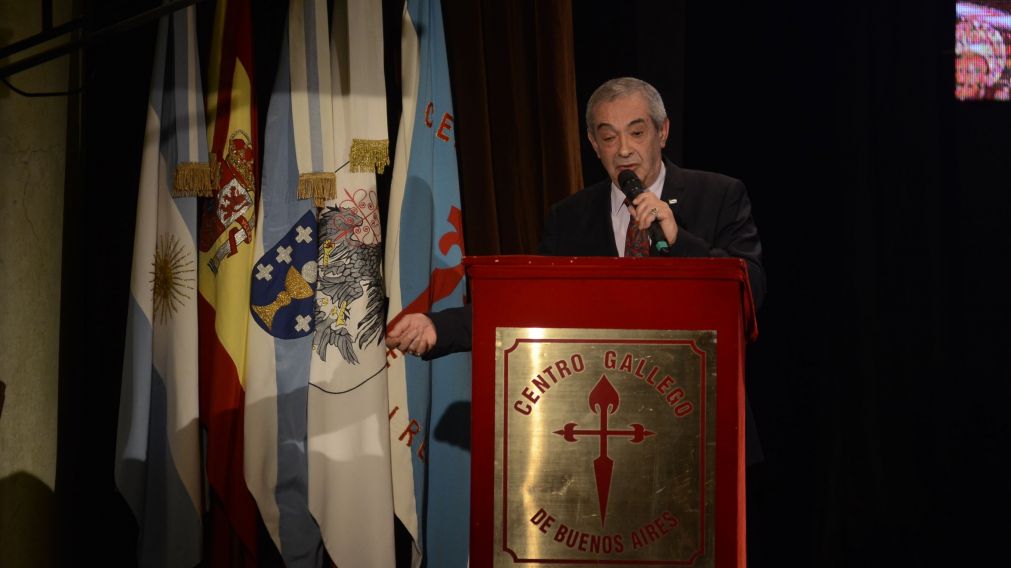 Ramón Suárez, durante las celebraciones del 2019 en el histórico edificio de Belgrano 2199. (Fernando Pérez Re/Crónica)