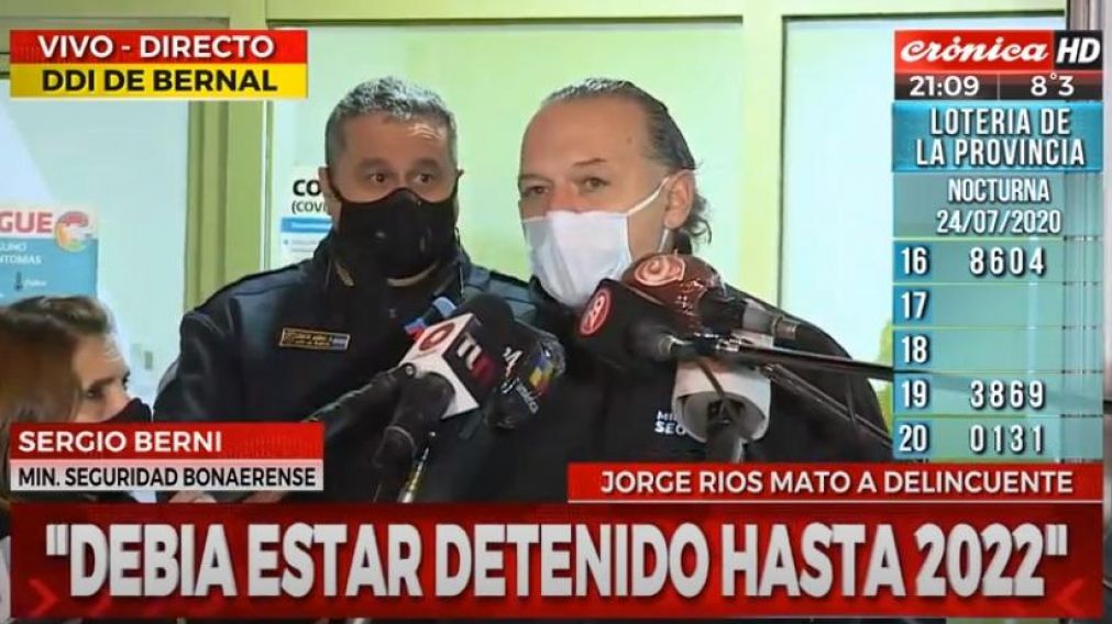El ministro de Seguridad, Sergio Berni, en di�logo exclusivo con Cr�nica HD. 