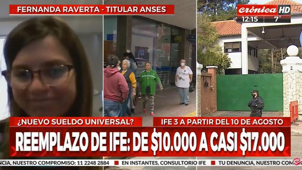 La titular de Anses, Fernanda Raverta, brindó detalles sobre el IFE 3 (Crónica HD).