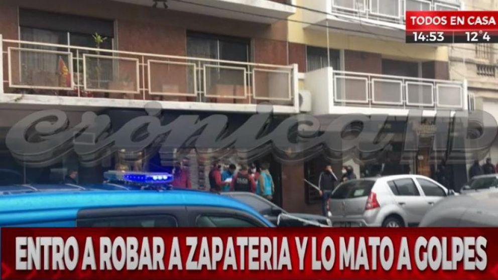 Un delincuente muerto y un zapatero baleado tras un asalto en Flores. (Captura de TV)