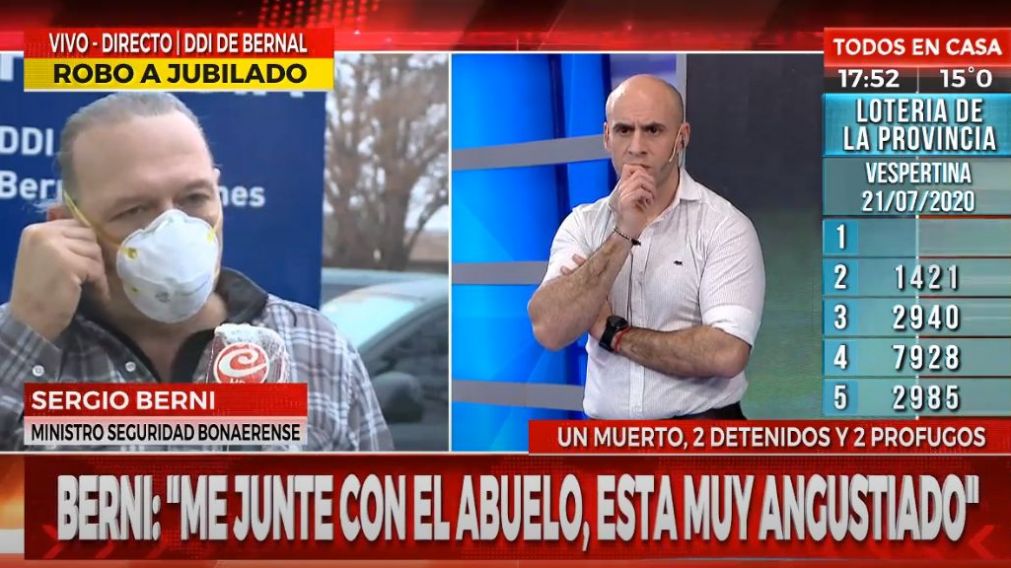 El ministro de Seguridad bonaerense, Sergio Berni, en exclusiva con Crónica HD.
