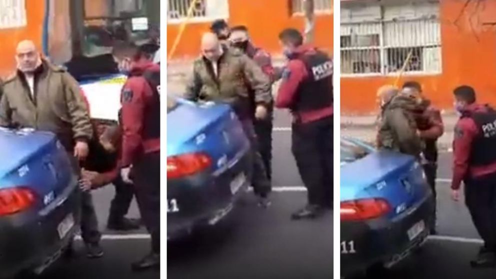 Golpeó a una agente de tránsito porque le pidió permiso de circulación. (Capturas de video)