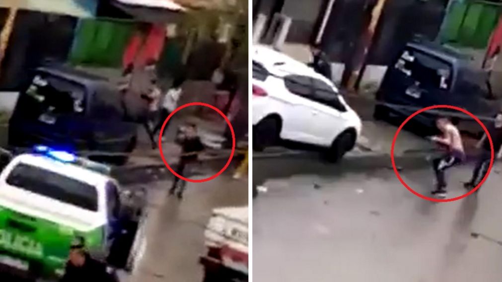 El enfrentamiento quedó filmado por vecinos del barrio (Captura).