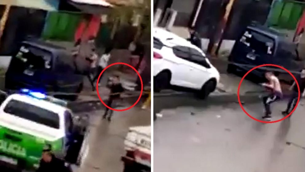 El enfrentamiento quedó filmado por vecinos del barrio (Captura).