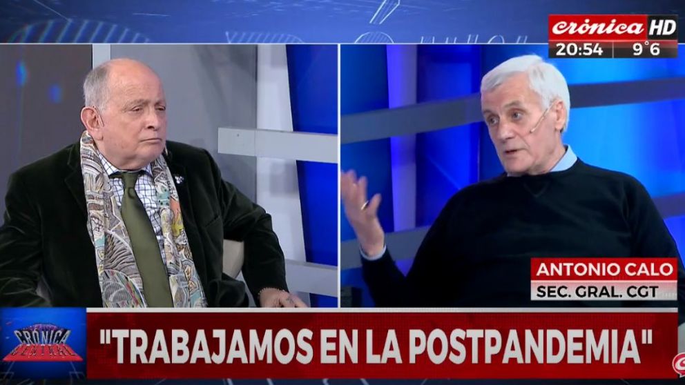 El secretario general de la CGT, Antonio Caló, en una entrevista exclusiva con Chiche Gelblung por Crónica HD.