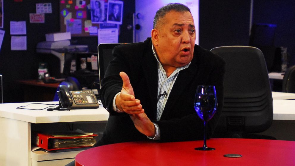 Luis D'Elia durante una visita a Crónica HD (Archivo).