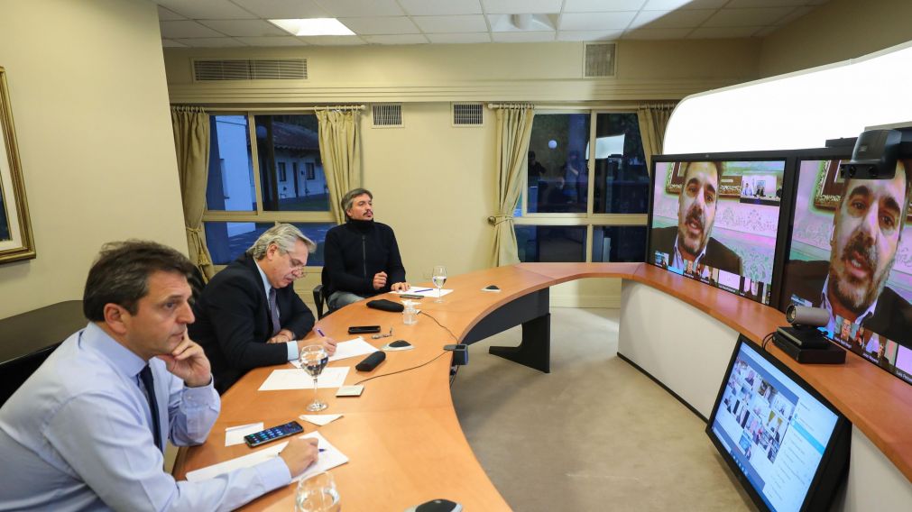 Desde Olivos, Fern�ndez dialog� de forma virtual con referentes del interbloque Juntos por el Cambio.