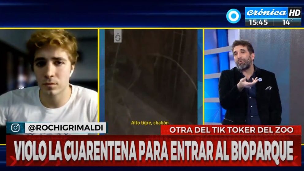 Brandon, el polémico tiktoker, en diálogo con Crónica HD. (Captura de TV)