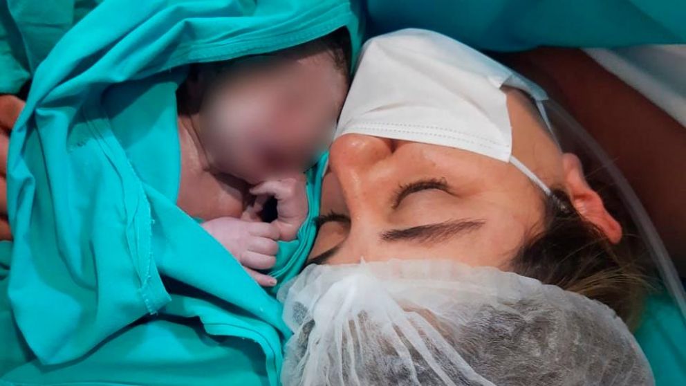 Marina Franco, de 29 años, dio a luz a su beba durante mayo, en medio de la pandemia por coronavirus.