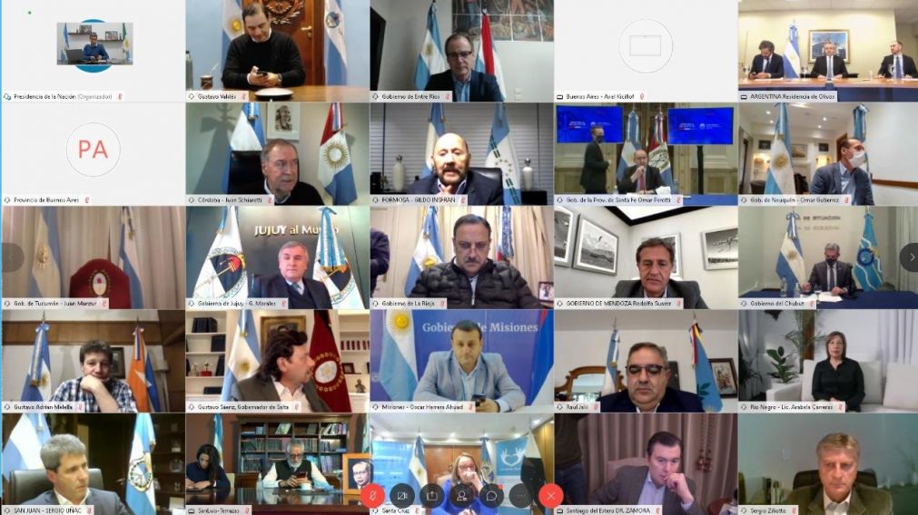 La teleconferencia tuvo como protagonista al presidente Alberto Fernández.