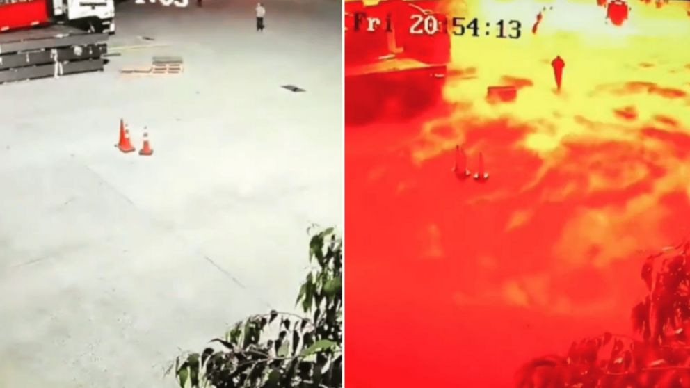 El momento de la explosión en Ezeiza.