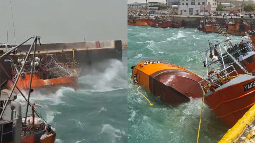 Así las embarcaciones sufrieron los fuertes vientos de hasta 150 km/h.