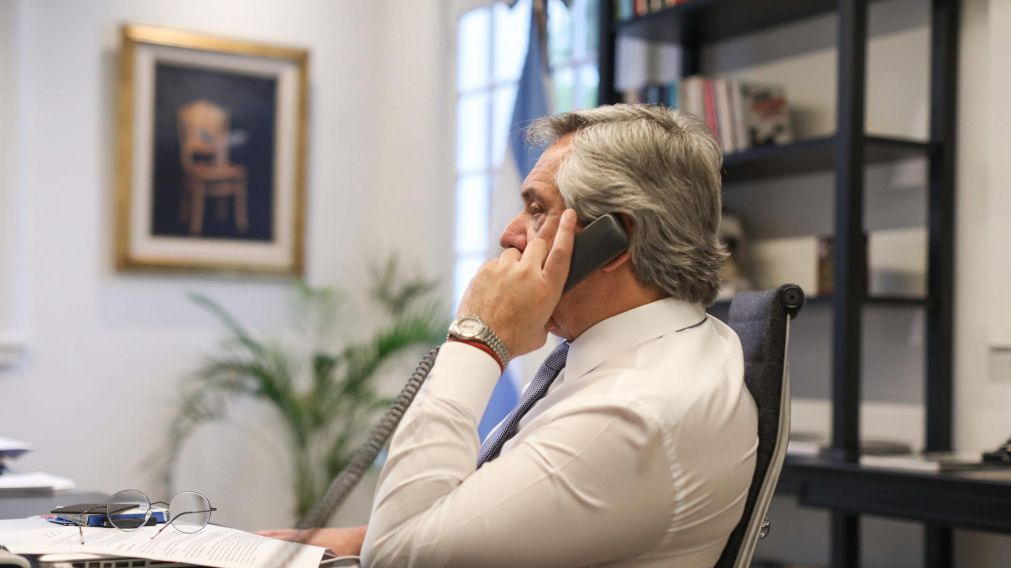 El presidente Alberto Fernández dialogó con su par chileno durante 40 minutos.