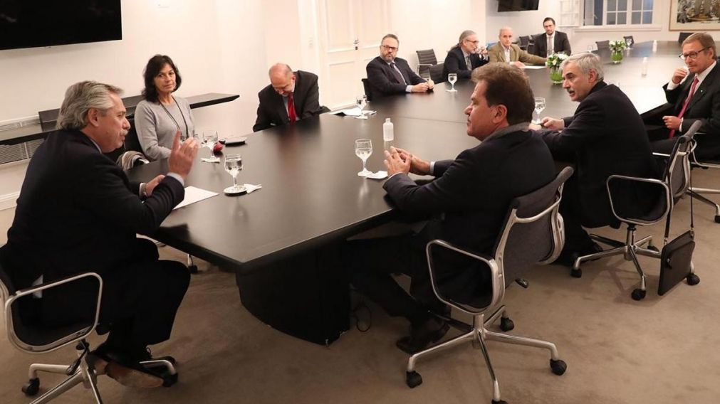 Alberto, en Olivos con Sergio Nardelli, el CEO de Vicentin.
