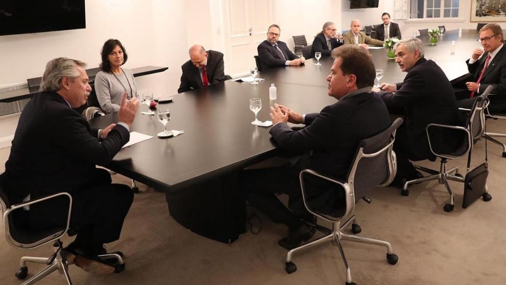 Alberto, en Olivos con Sergio Nardelli, el CEO de Vicentin.