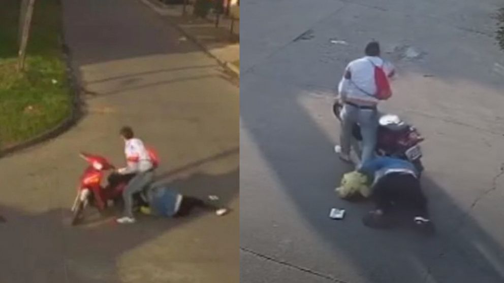 Motochorro cavern�cola arrastr� a mujer del pelo