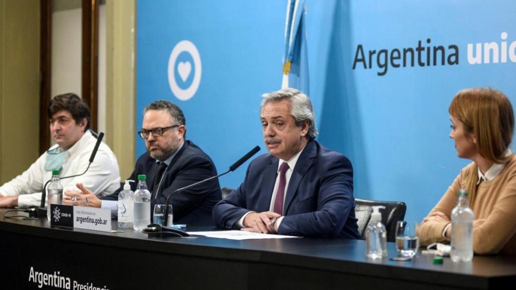 El presidente Alberto Fernández, al anunciar la intervención y futura expropiación de Vicentin (Télam).