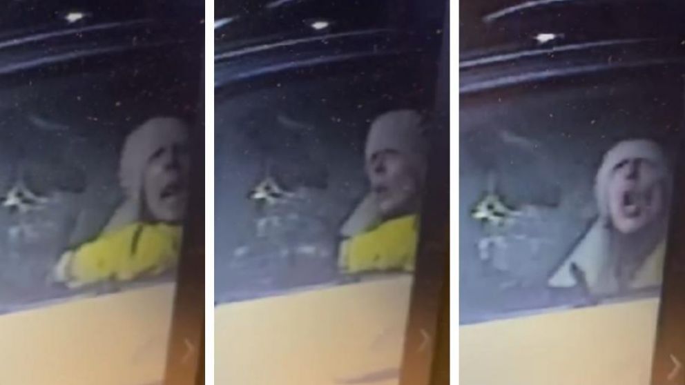 El momento de furia de la agresora Geraldine Martínez. (Captura video).