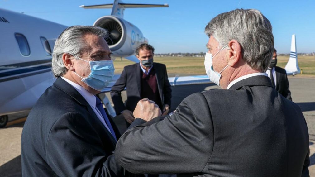 Alberto Fernández llegó a Santa Rosa llevará adelante diversas actividades oficiales junto con el gobernador de La Pampa.
