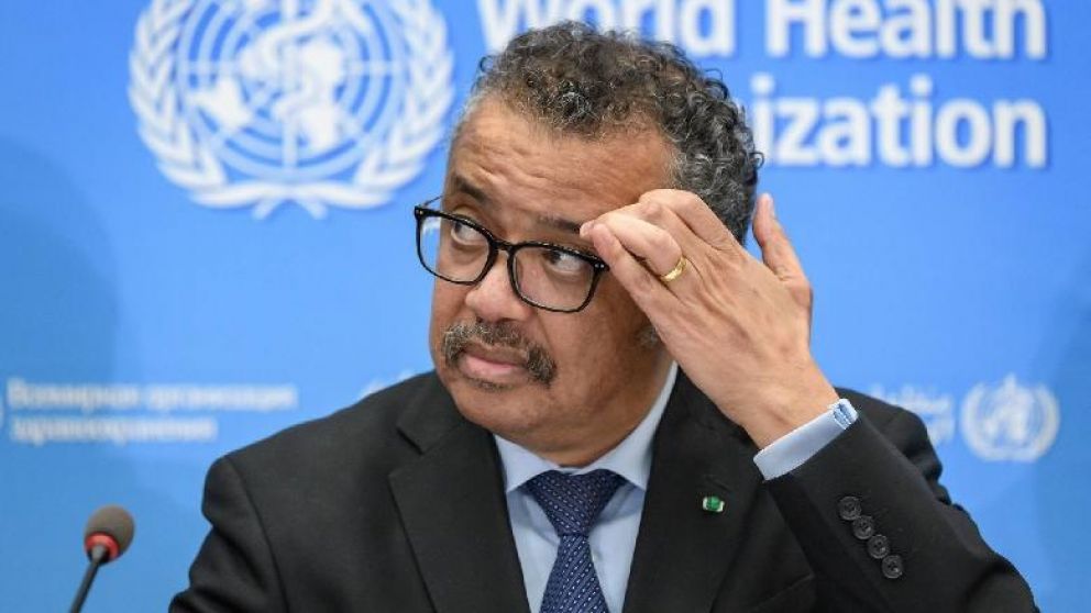 Tedros Adhanom Ghebreyesus, director de la OMS, durante el anuncio sobre la hidroxicloroquina (Télam).