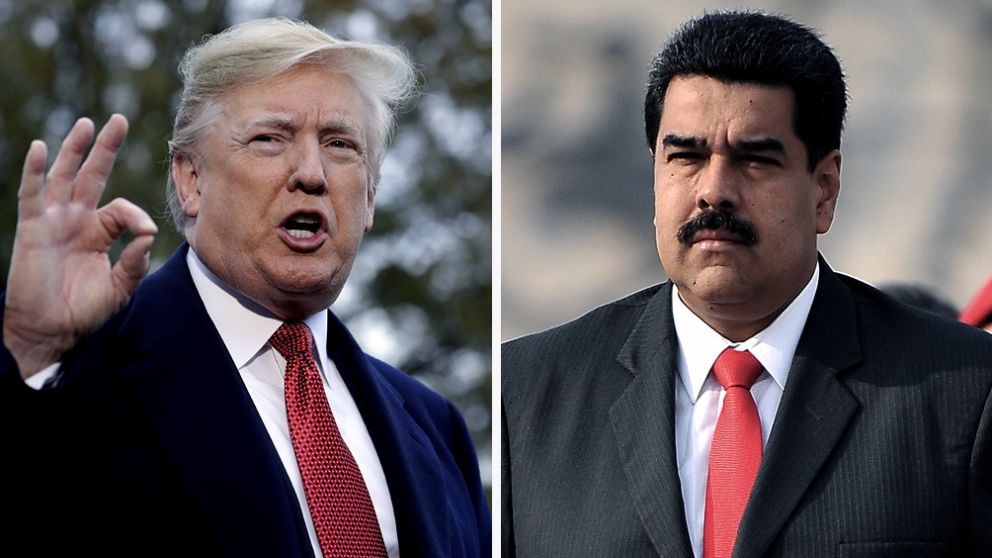 Donald Trump y Nicolás Maduro, en lo único en lo que parecen estar de acuerdo es en el rojo de la corbata (Télam/Archivo).