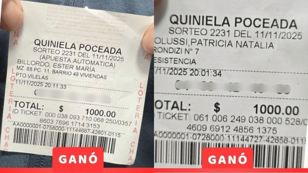 Un carpintero y un comerciante ganaron la Quiniela y se dividieron un espectacular pozo (Imagen Lotería Chaqueña).