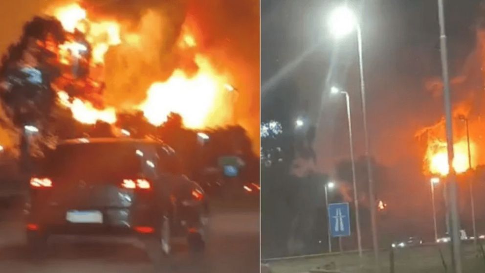 Impactante explosión en Ezeiza.