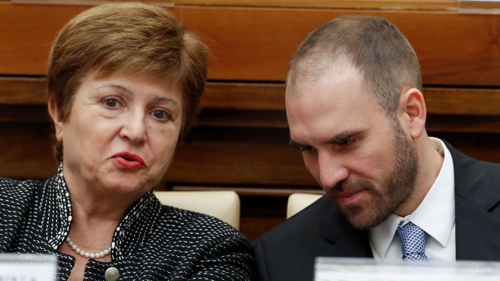 Kristalina Georgieva junto al ministro de Economía, Martín Guzmán (Crónica).