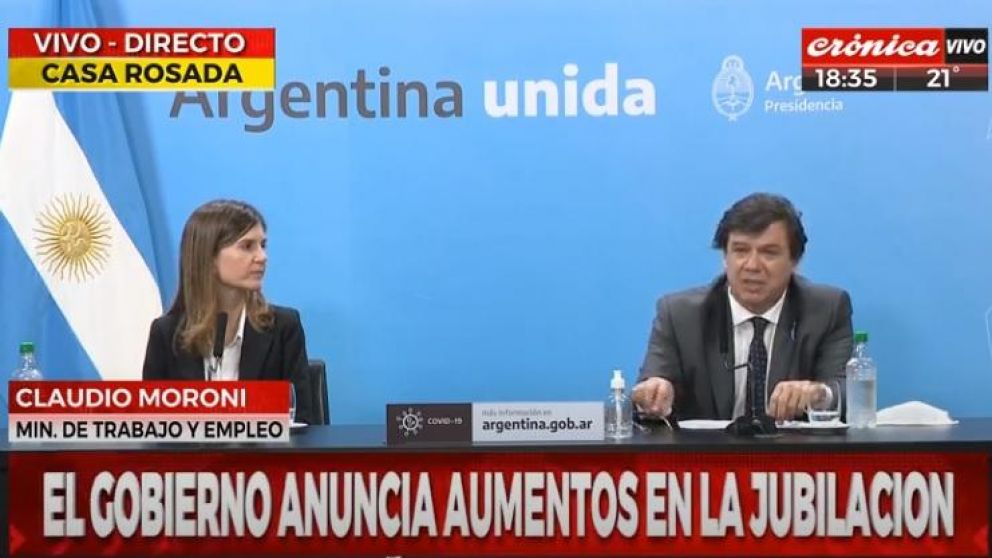 El Gobierno anunció 6,12% de aumento para los jubilados. (Captura de TV)