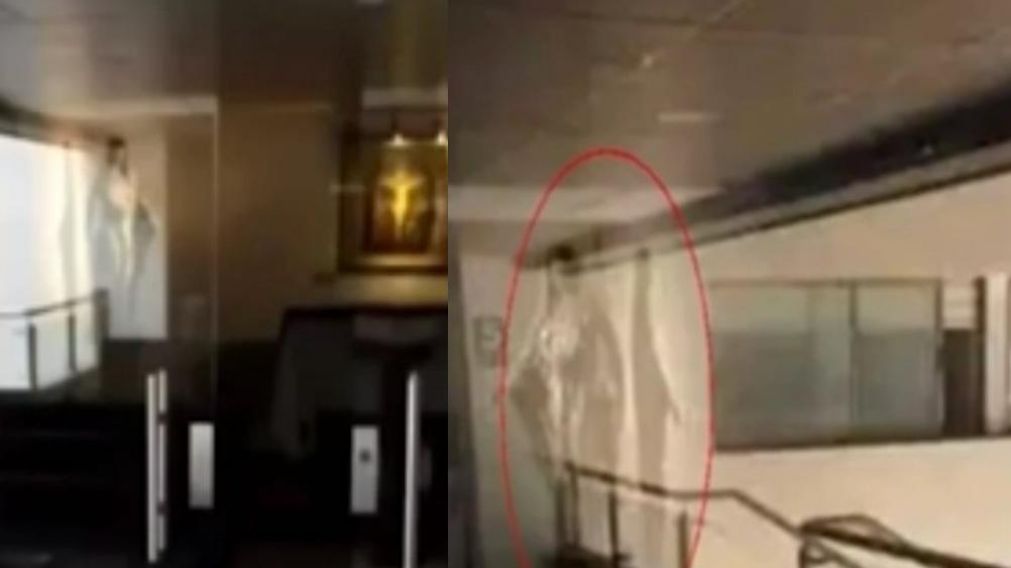 La imagen de la Virgen quedó registrada.