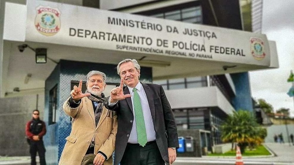 Lula da Silva y Alberto Fernández, el año pasado juntos en Curitiba, Brasil (Télam/Archivo).