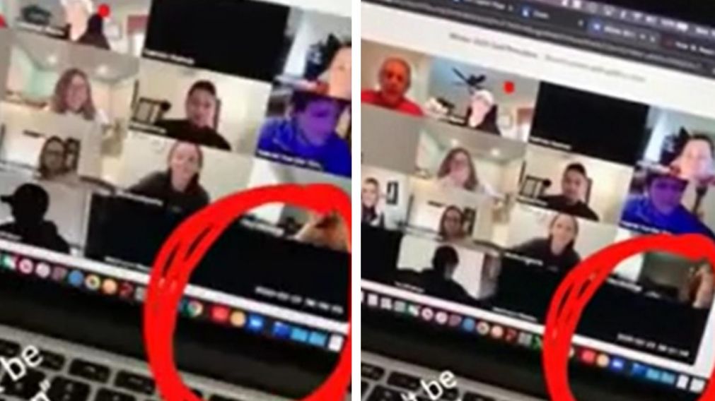 Los participantes de la videollamanda estallaron de risa al ver desnudo a su colega (Captura).