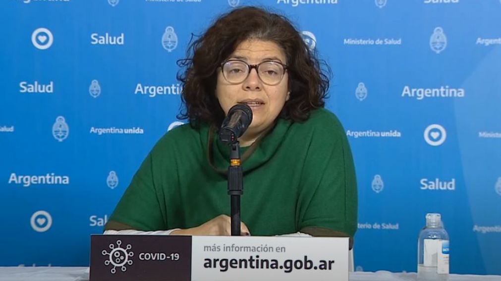 La secretaria de acceso a la Salud, Carla Vizzotti, durante el reporte diario desde el Ministerio de Salud (Captura de pantalla).