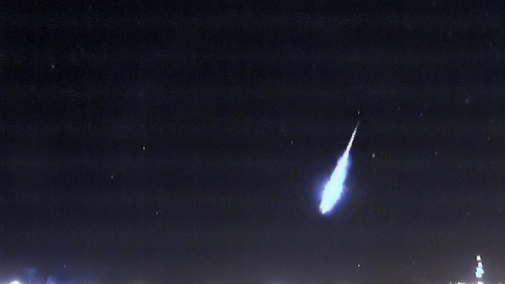 Así cayó el meteorito en la región de Hortensias, en Brasil (Foto: Observatorio Espacial Heller y Jung).