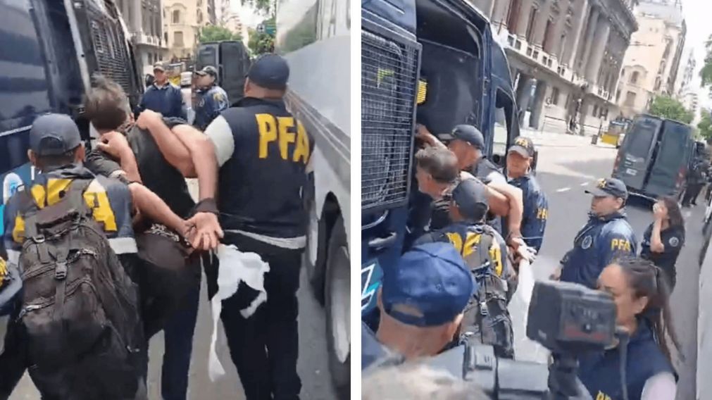 �EN VIVO! Marcha de jubilados: dos detenidos en las inmediaciones del Congreso, uno de ellos el padre "Paco" Olveira