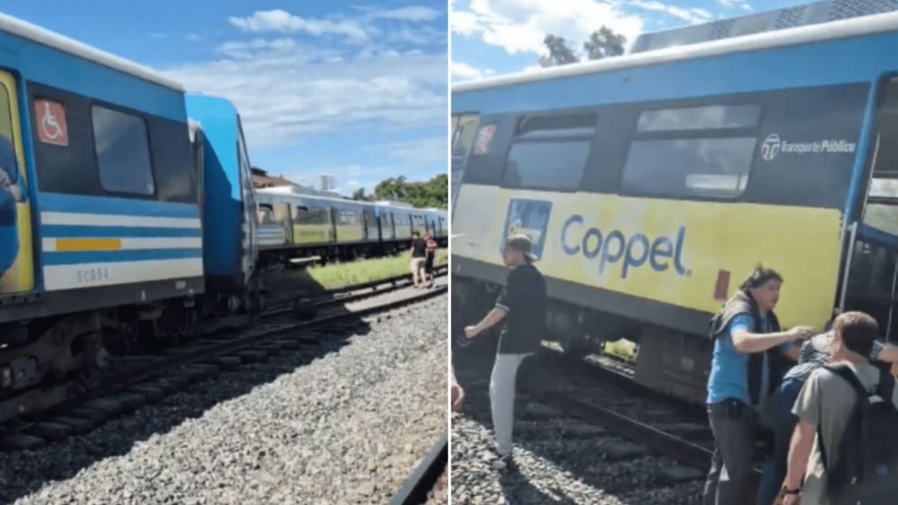Im�genes de c�mo descarril� el tren Sarmiento.