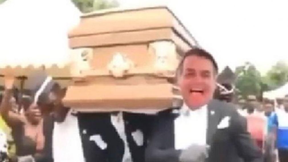 El meme del presidente de Brasil gener� gran repudio en las redes sociales. (Captura video).