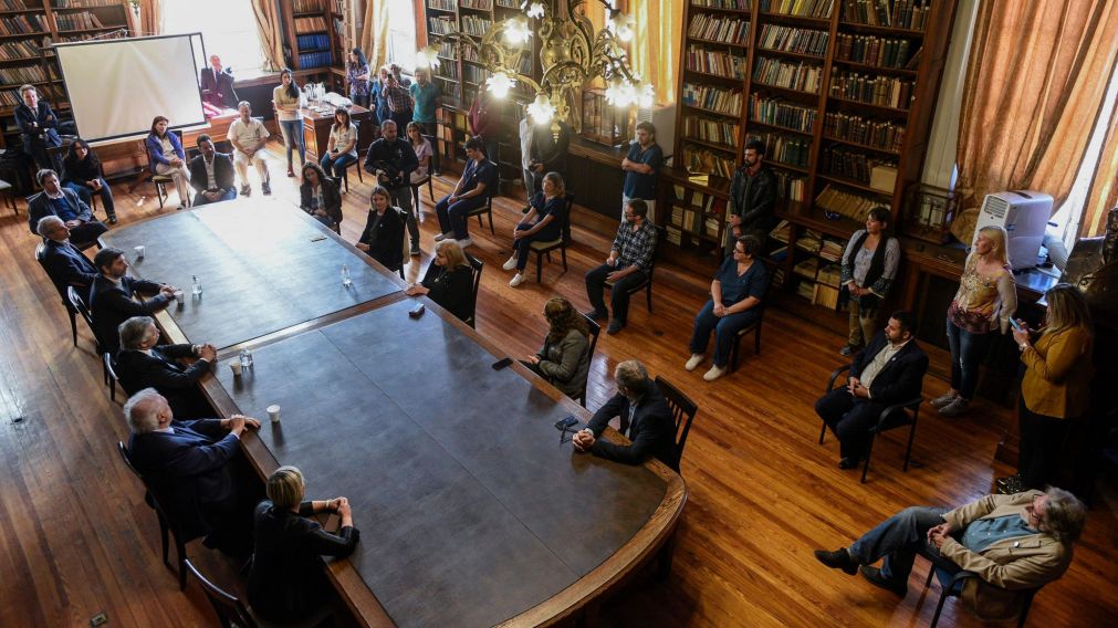 El encuentro con los profesionales del Instituto Malbrán (Presidencia).