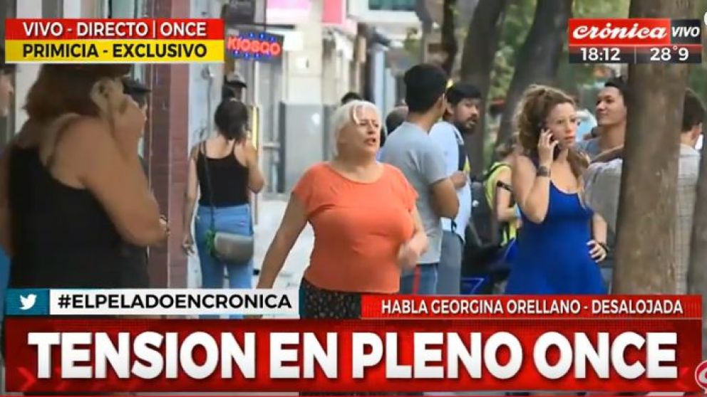 La dramática situación se registra en el barrio porteño de Once. (Captura de TV)