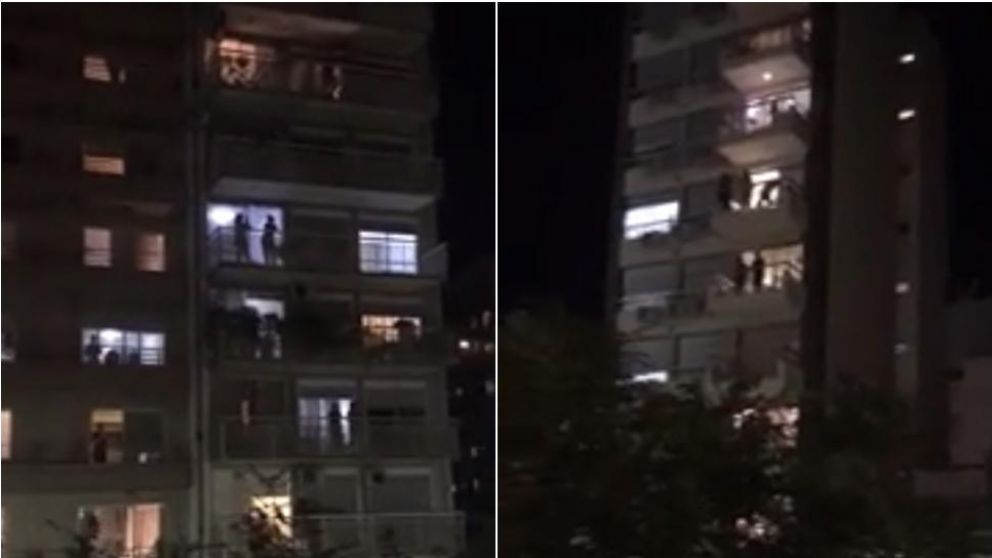 Cientos de argentinos salieron a sus balcones a hacer ruido y agradecer. (Captura de video)