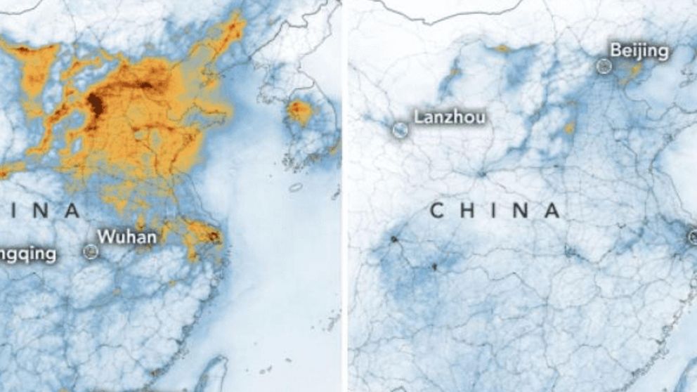 China registró una gran disminución en la contaminación.