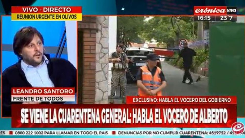 Leandro Santoro, el vocero presidencial, habló sobre las posibles medidas del Coronavirus en el país.