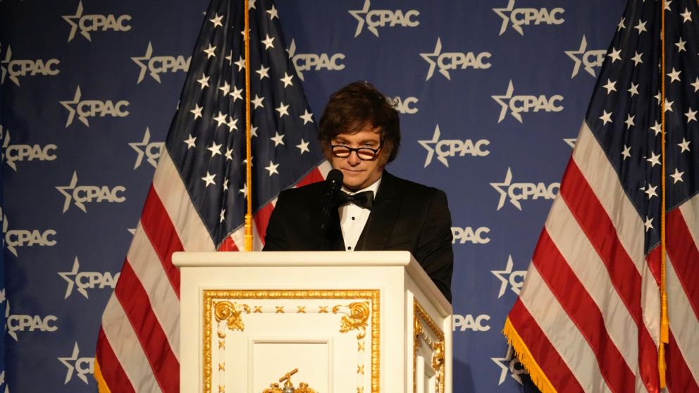 Javier Milei esta semana en la CPAC.