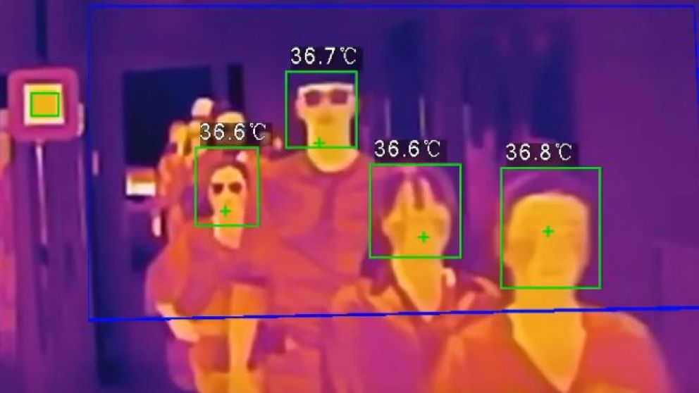 Una imagen ilustrativa de cómo miden la temperatura las cámaras (Captura de YouTube).