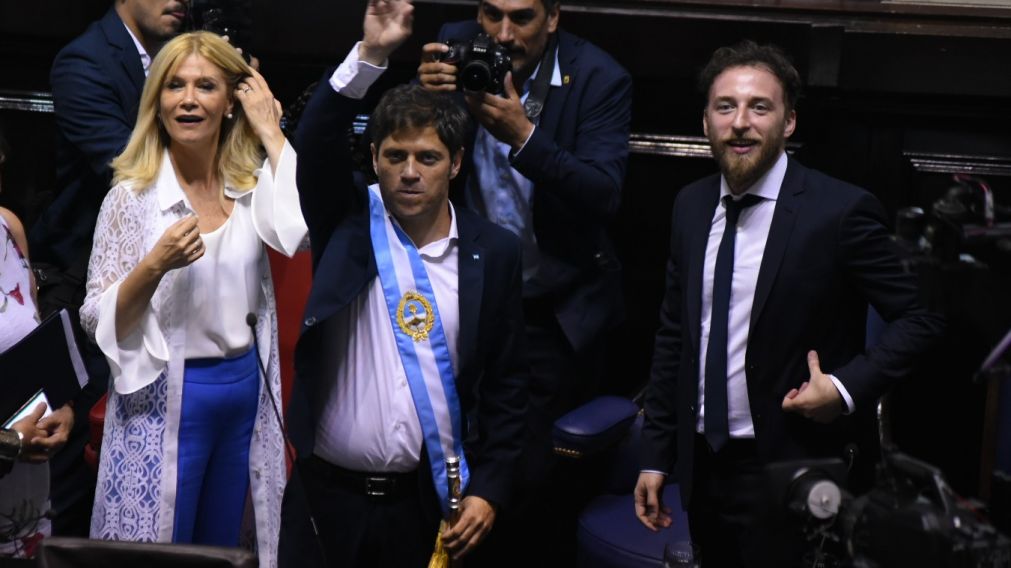 La flamante fórmula bonaerense junto a Federico Otermin, presidente en Diputados.