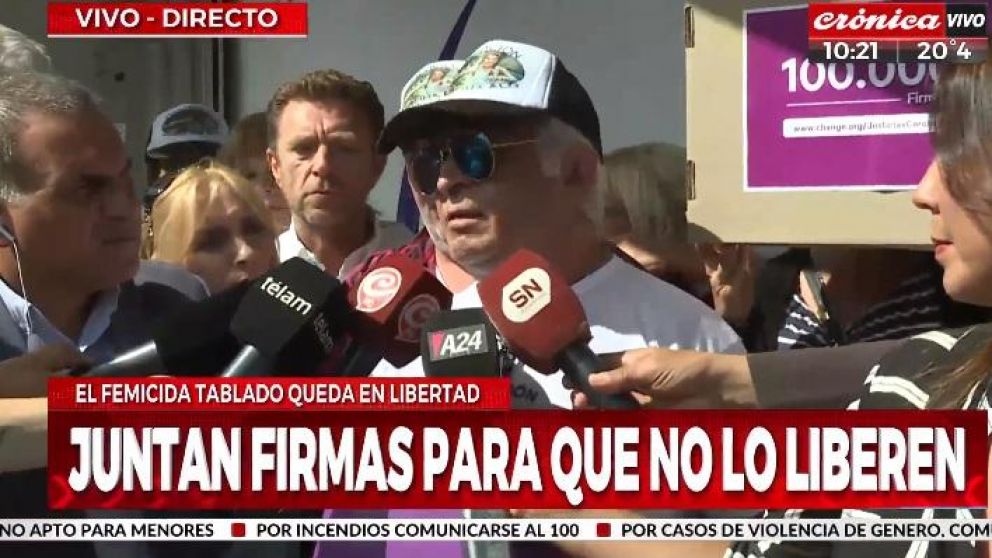 Aló recolectó firmas para evitar la liberación (Captura de TV).