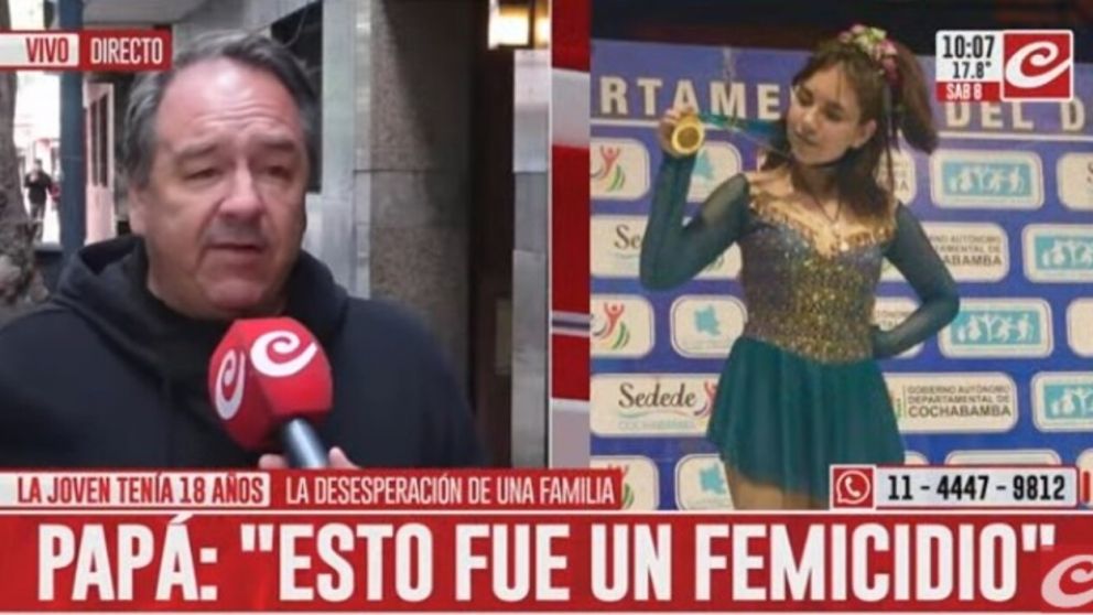 Pablo cree que la muerte de su hija tiene que ver con un femicidio (Captura de TV).